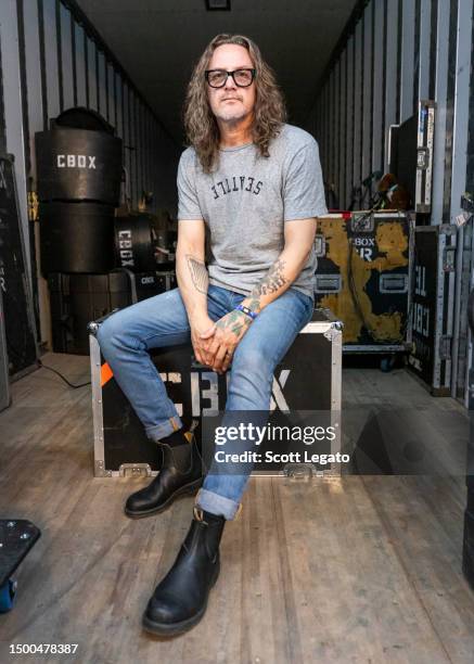 Kevin Martin of Candlebox poses backstage during their 30th Anniversary Tour at Michigan Lottery Amphitheatre on June 21, 2023 in Sterling Heights,...