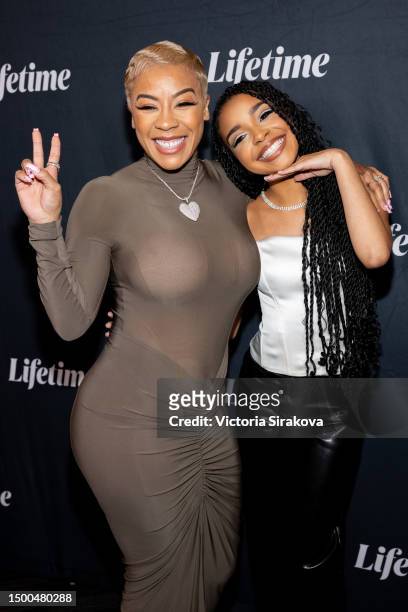 Keyshia Cole and Lindsey Blackwell attend the world premiere screening of Lifetime's "Keyshia Cole: This is my story" at The GRAMMY Museum on June...