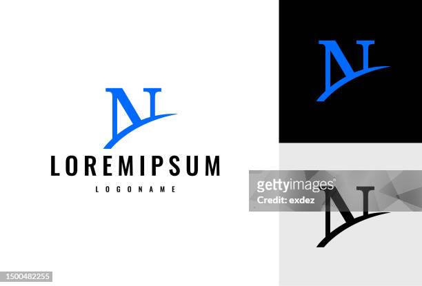 bildbanksillustrationer, clip art samt tecknat material och ikoner med letter n logo set - bokstaven n