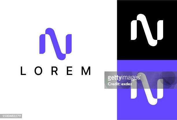 letter n logo set - n stock illustrations