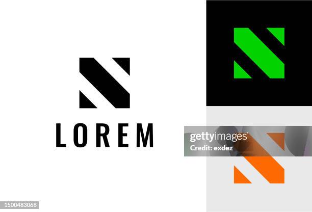 ilustrações, clipart, desenhos animados e ícones de conjunto de logotipo letra n - letter n