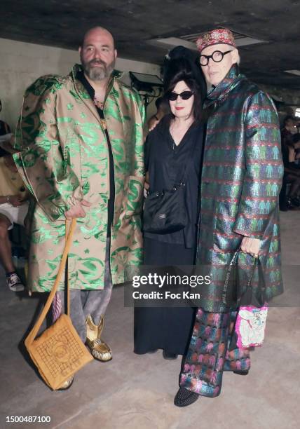 Jonathan Osofsky of Kasuri, Diane Pernet and Patrick McDonald attend the Walter Van Beirendonck Menswear Spring/Summer 2024 show as part of Paris...