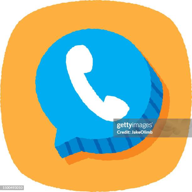 speech bubble phone doodle 4 - answering machine stock illustrations