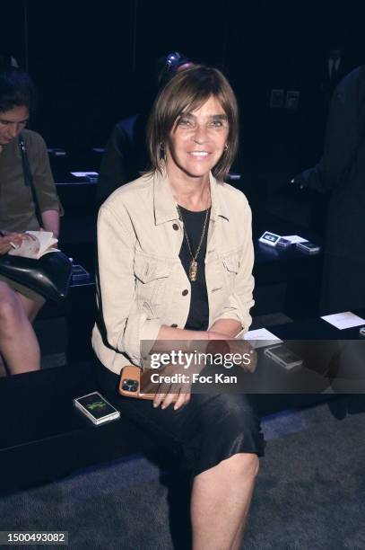 Carine Roitfeld attends the Menswear Spring/Summer 2024 show, presented by six emerging Saudi designers as part of 1st EMERGE shows, during Paris...