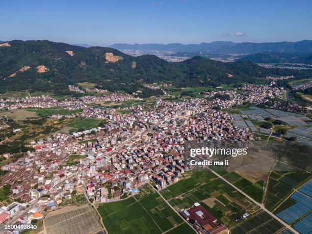 aerial view of an idyllic village - 全景 stock pictures, royalty-free photos & images