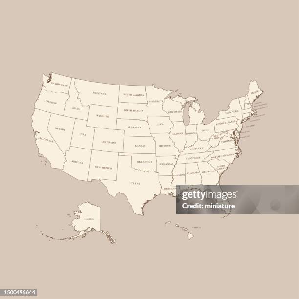 ilustraciones, imágenes clip art, dibujos animados e iconos de stock de mapa de estados unidos - maryland estado de los eeuu
