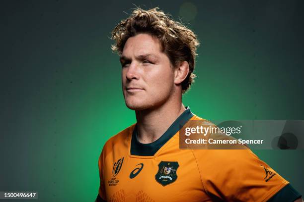 Michael Hooper of the Wallabies poses for a portrait following a Rugby Australia media opportunity launching the Wallabies 2023 Rugby World Cup...