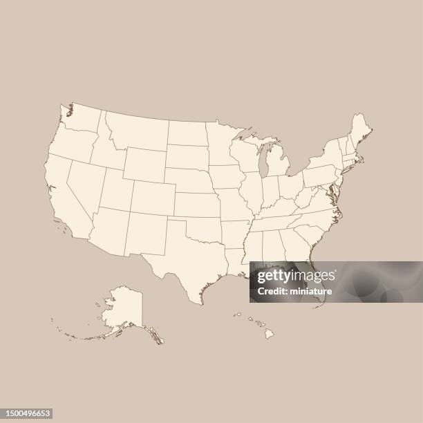 usa map - florida outline stock illustrations