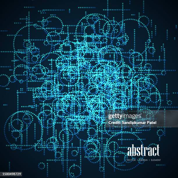 vector abstract background with overlapping circles and dots. - multiple pathways background stock illustrations