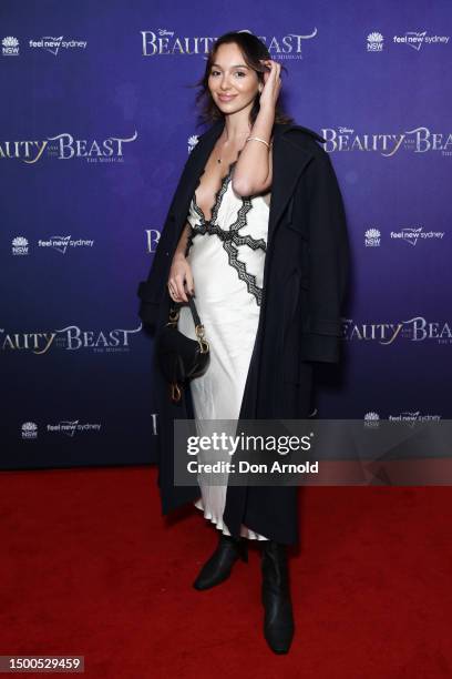 Bella Varelis attends opening night of "Beauty & The Beast" at the Capitol Theatre on June 22, 2023 in Sydney, Australia.