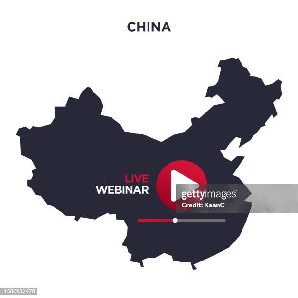 china concept. live webinar icon, online play training seminar , internet streamimg banner button , vector illustration stock illustration - learning chinese stock illustrations