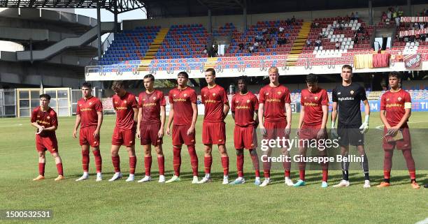 Team of AS Roma prior during the Serie A e B U17 Semifinal match between AS Roma and AC Milan at Stadio Riviera delle Palme on June 21, 2023 in San...