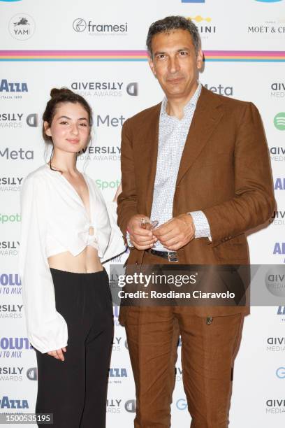 Tecla Insolia and Francesco Siciliano attend the Diversity Media Awards 2023 at Teatro Lirico Giorgio Gaber on June 21, 2023 in Milan, Italy.