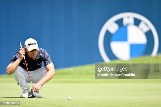 Hurly Long of Germany prepares to putt on the 9th green during Day One of the BMW International Open at Golfclub Munchen Eichenried on June 22, 2023...