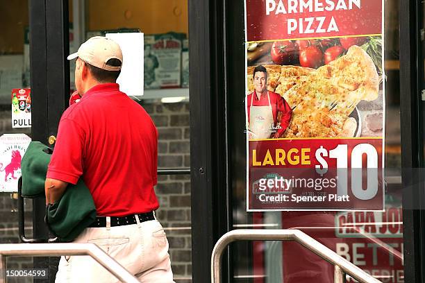 Papa Johns pizza restaurant is seen on August 9, 2012 in New York City. Papa JohnÕs chief executive, John Schnatter, has stated that due to U.S....