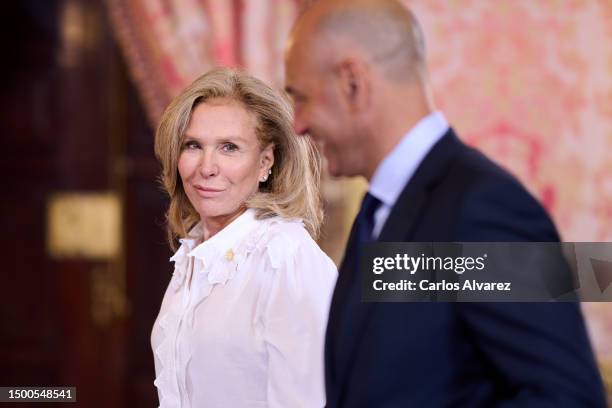 Alicia Koplowitz meets the members of the "Princesa De Asturias" Foundation at Royal Palace on June 22, 2023 in Madrid, Spain.