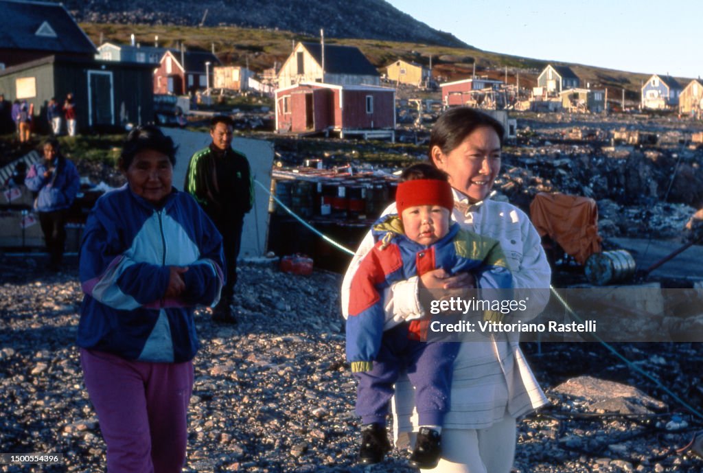 5 Inuits Inuit inhabitants of the small village of Savissivik far north of ...