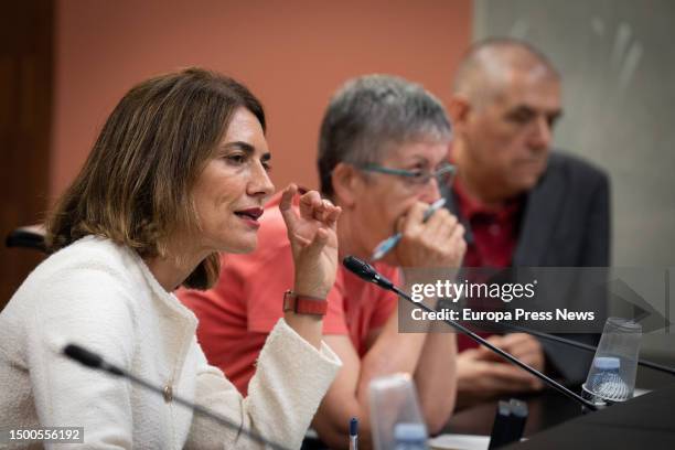 Barcelona's dean judge Cristina Ferrando, judge Francisca Verdejo and judge Tomas Sala, present the judicial memory of the city of 2022, at the...