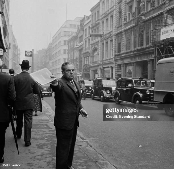 American jeweller Harry Winston pictured outside Sotheby's auction house in London, July 15th 1959.