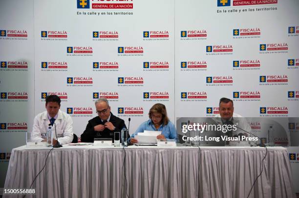 Physics analyst Henry Cepeda, technical Investigation Corps Alberto Acevedo, Colombia's Deputy Attorney General, Martha Janeth Mancera and Forensics...