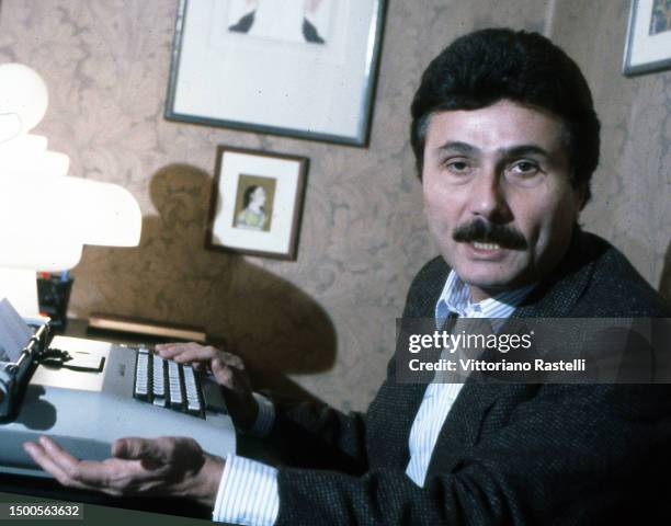 Rome, Italy, February 1981, the writer Alberto Arbasino.