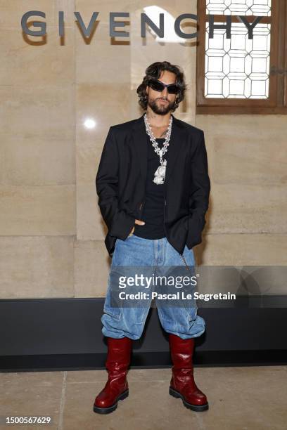 Maluma attends the Givenchy Menswear Spring/Summer 2024 show as part of Paris Fashion Week on June 22, 2023 in Paris, France.