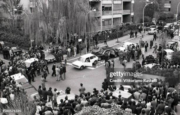 Via Fani, place the kidnapping of Aldo Moro by the Red Brigades in Rome, Italy, 16 March 1978.