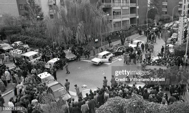 Via Fani, site of the kidnapping of Aldo Moro by the Red Brigades in Rome, Italy, on March 16, 1978.