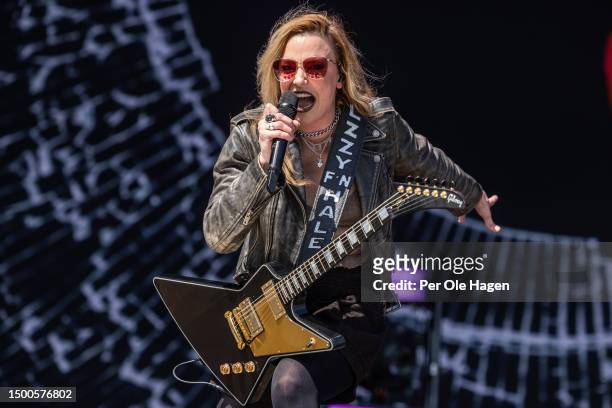 Lizzy Hale from the band Halestorm performs on stage during day 2 of Tons of Rock 2023 on June 22, 2023 in Oslo, Norway.