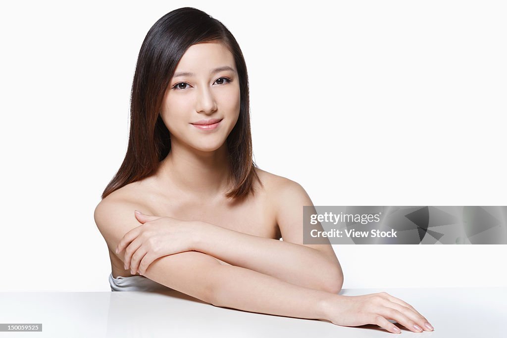 Close up shot of beautiful young woman's skin