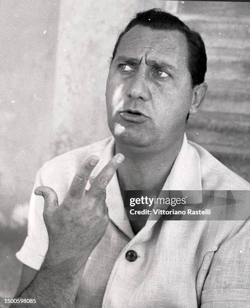 Rome, Italy, July 1965, the actor Alberto Sordi in the recording and dubbing room.