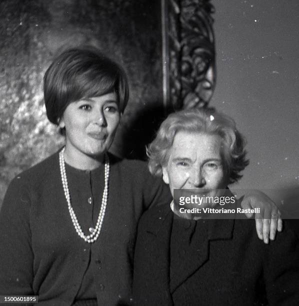 Predappio, Italy, March 1962, Maria Sciccolone Mussolini with Rachele Mussolini mother of Romano on the wedding day of Maria Sciccolone, sister of...