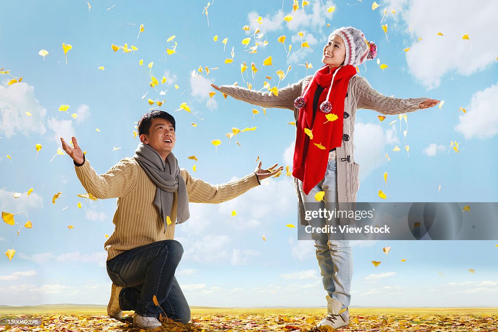 Family in autumn