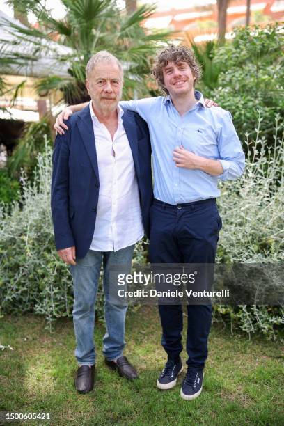 Gabriele Lavia and Lodo Guenzi attend the photocall of the Filming Italy 2023 on June 22, 2023 in Santa Margherita di Pula, Italy.