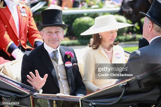 Daniel Chatto and Lady Sarah Chatto attend day three of Royal Ascot 2023 at Ascot Racecourse on June 22, 2023 in Ascot, England.