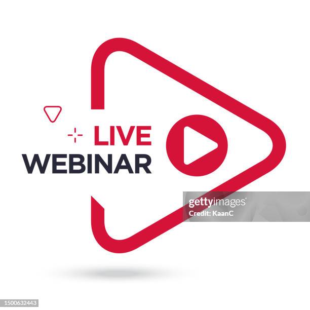 live webinar icon, online play training seminar , internet streamimg banner button , vector illustration stock illustration - e learning logo stock illustrations