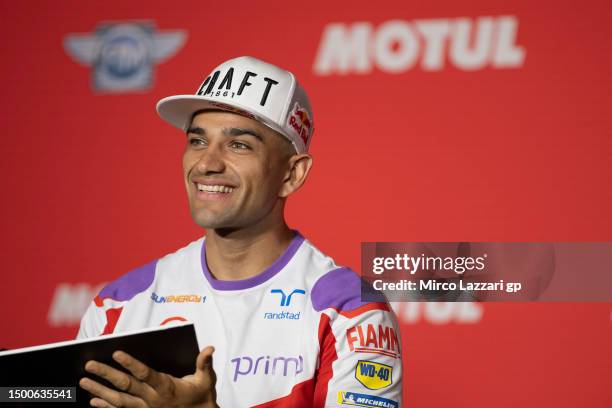 Jorge Martin of Spain and Pramac Racing smiles during the pre-event press conference during the MotoGP of Netherlands - Previews at TT Circuit Assen...