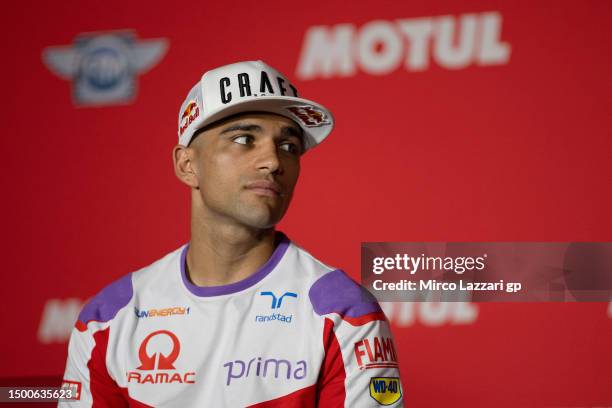 Jorge Martin of Spain and Pramac Racing looks on during the pre-event press conference during the MotoGP of Netherlands - Previews at TT Circuit...