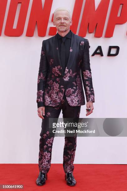 Simon Pegg attends the "Mission: Impossible - Dead Reckoning Part One" UK Premiere at Odeon Luxe Leicester Square on June 22, 2023 in London, England.