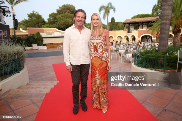 Dennis Quaid and Laura Savoie attend the red carpet of the Filming Italy 2023 on June 22, 2023 in Santa Margherita di Pula, Italy.