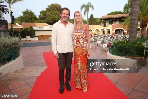 Dennis Quaid and Laura Savoie attend the red carpet of the Filming Italy 2023 on June 22, 2023 in Santa Margherita di Pula, Italy.
