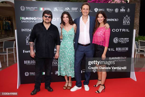 Ricky Memphis, Irene Girotti, Volfango De Biasi and Ilaria Spada attend the red carpet of the Filming Italy 2023 on June 22, 2023 in Santa Margherita...