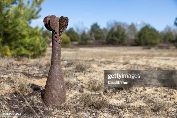 rusty grenade - rocket munition stock pictures, royalty-free photos & images