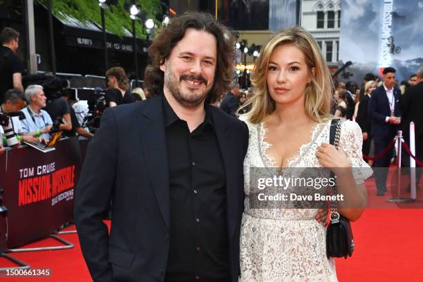 Edgar Wright and Julia Bender attend the UK Premiere of "Mission: Impossible - Dead Reckoning Part One" at Odeon Luxe Leicester Square on June 22,...