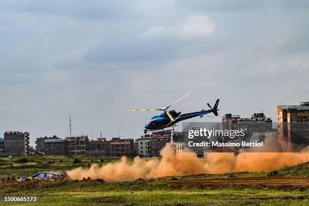 Pierre-Louis Loubet of France and Nicolas Gilsoul of Belgium are competing with their M-Sport Ford WRT Ford Puma Rally1 Hybrid during day One of the...