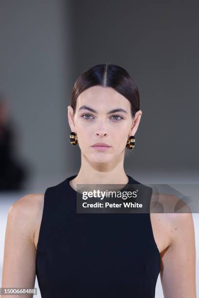 Vittoria Ceretti walks the runway during the Ami Alexandre Mattiussi Menswear Spring/Summer 2024 show as part of Paris Fashion Week on June 22, 2023...