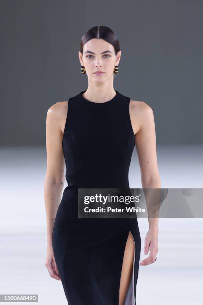 Vittoria Ceretti walks the runway during the Ami Alexandre Mattiussi Menswear Spring/Summer 2024 show as part of Paris Fashion Week on June 22, 2023...