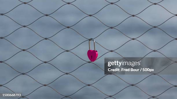 close-up of heart-shaped lock - love padlocks stock pictures, royalty-free photos & images