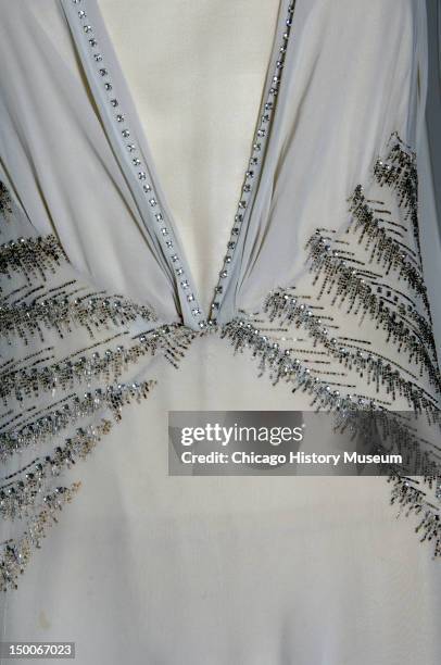 Court presentation gown, 1938 . Silk chiffon, rhinestone, glass beads by Madeleine Vionnet. Court presentation dress worn by Mrs. Potter Palmer II,...