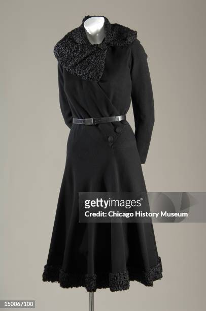 Dress, ca 1935 . Wool crepe and caracal by Madeleine Vionnet. This dress was initially designed as a ready-to-wear dress for production by Samuel...